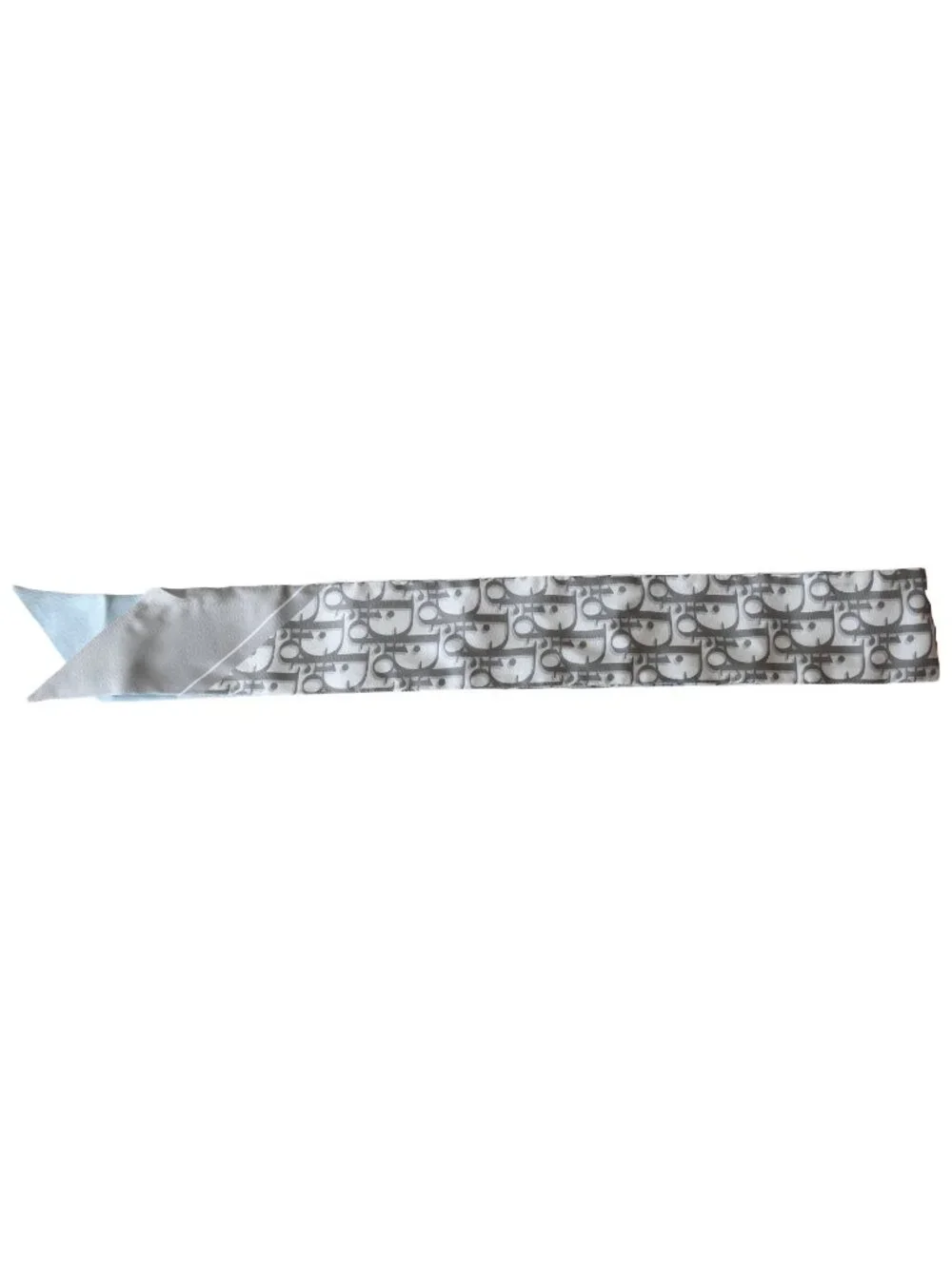 Dior Oblique Mitzah Twilly Scarf Light Blue Grey